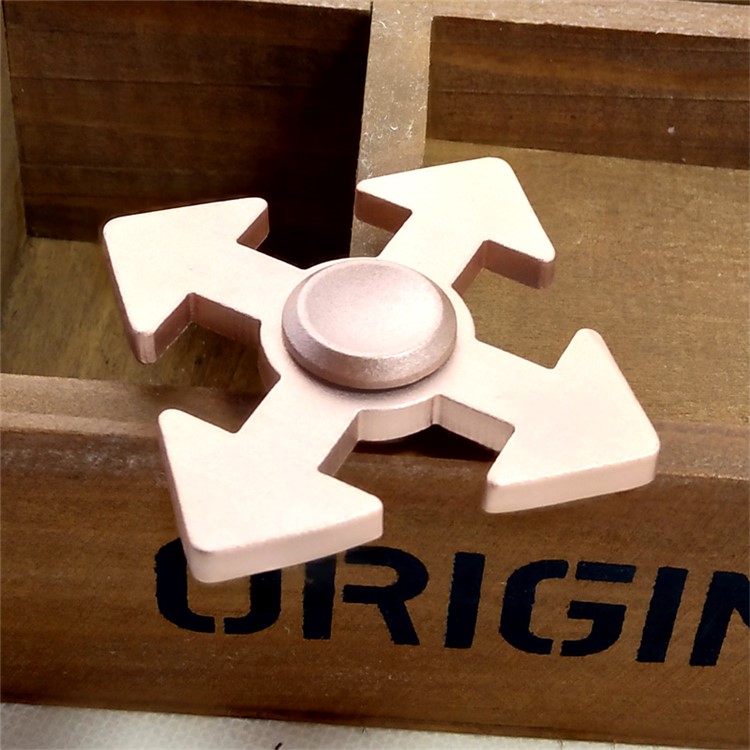 Arrow Pattern Aluminum Alloy Spinner Fidget Spinner EDC Toy for ADHD Anxiety and Boredom - Rose Gold Color-1