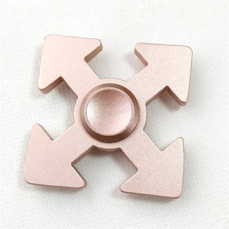 Arrow Pattern Aluminum Alloy Spinner Fidget Spinner EDC Toy for ADHD Anxiety and Boredom - Rose Gold Color-2