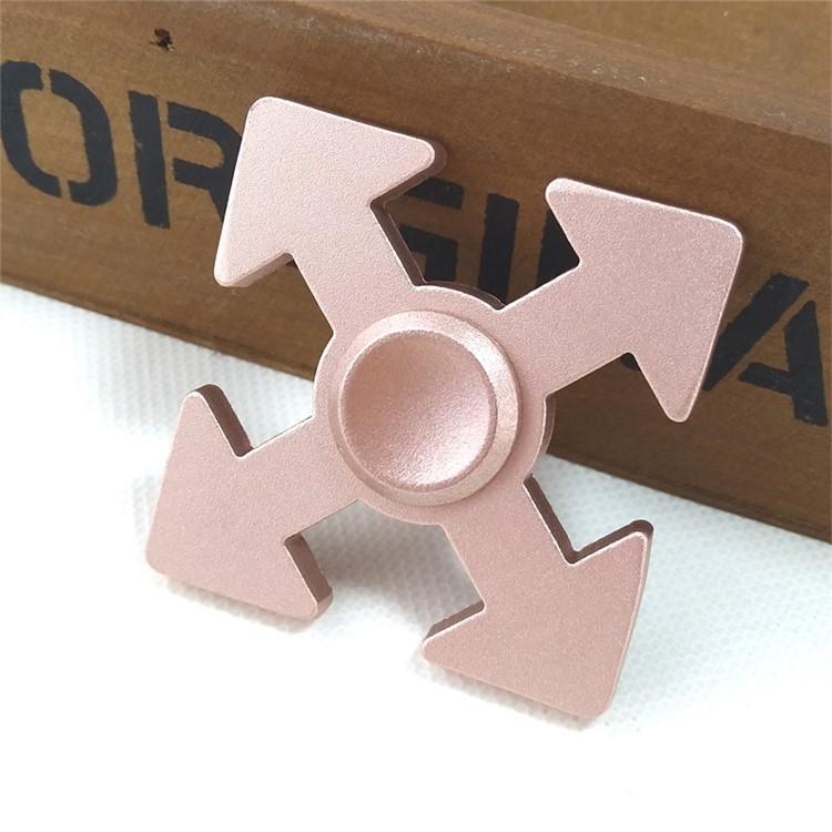Arrow Pattern Aluminum Alloy Spinner Fidget Spinner EDC Toy for ADHD Anxiety and Boredom - Rose Gold Color-3