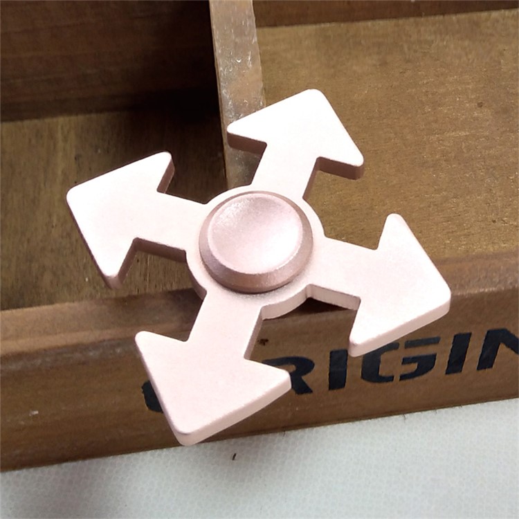Arrow Pattern Aluminum Alloy Spinner Fidget Spinner EDC Toy for ADHD Anxiety and Boredom - Rose Gold Color-4