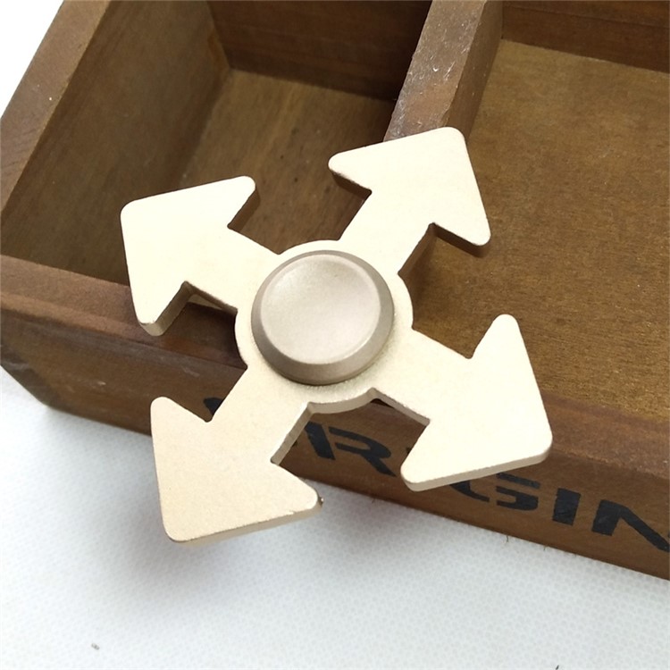 Arrow Pattern EDC Aluminum Alloy Spinner Fidget Spinner Fast Bearing for ADHD Anxiety and Boredom - Gold Color-1