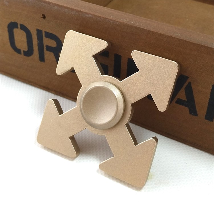 Arrow Pattern EDC Aluminum Alloy Spinner Fidget Spinner Fast Bearing for ADHD Anxiety and Boredom - Gold Color-3