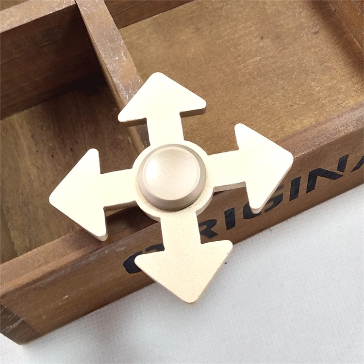 Arrow Pattern EDC Aluminum Alloy Spinner Fidget Spinner Fast Bearing for ADHD Anxiety and Boredom - Gold Color-4