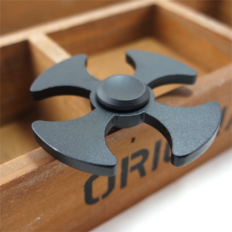 Axe Pattern Aluminum Alloy EDC Quadrangle Spinner Fidget Spinner for ADHD Anxiety and Boredom - Black-4