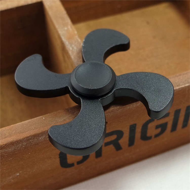 Quadrangle Aluminum Alloy Spinner Fidget Hand Spinner High Speed EDC Focus Toy - Black-1