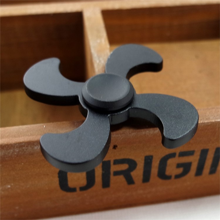 Quadrangle Aluminum Alloy Spinner Fidget Hand Spinner High Speed EDC Focus Toy - Black-3