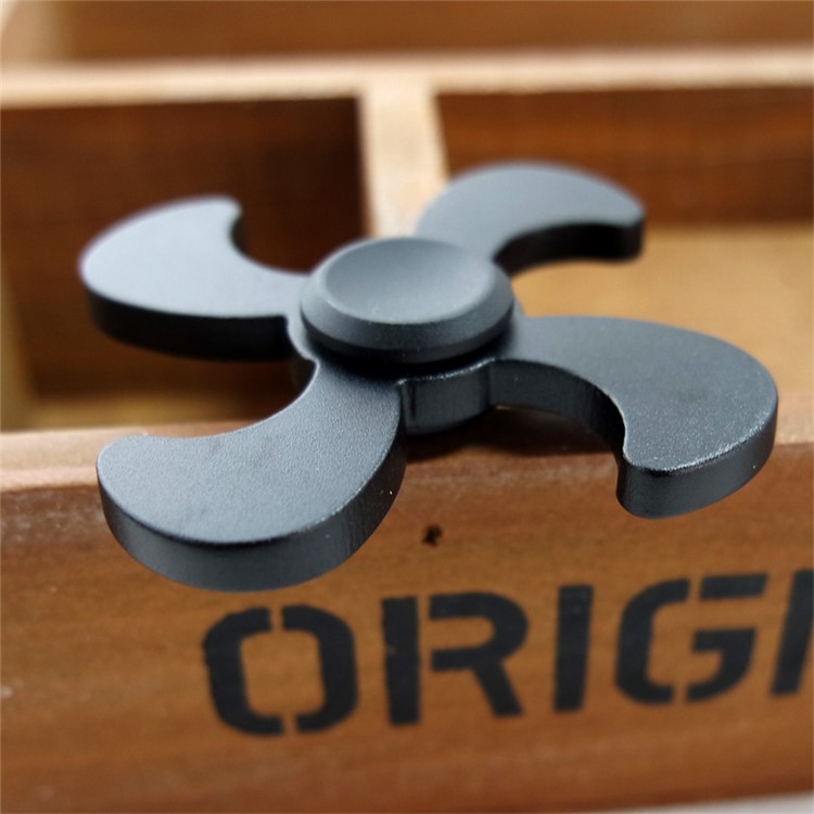 Quadrangle Aluminum Alloy Spinner Fidget Hand Spinner High Speed EDC Focus Toy - Black-4