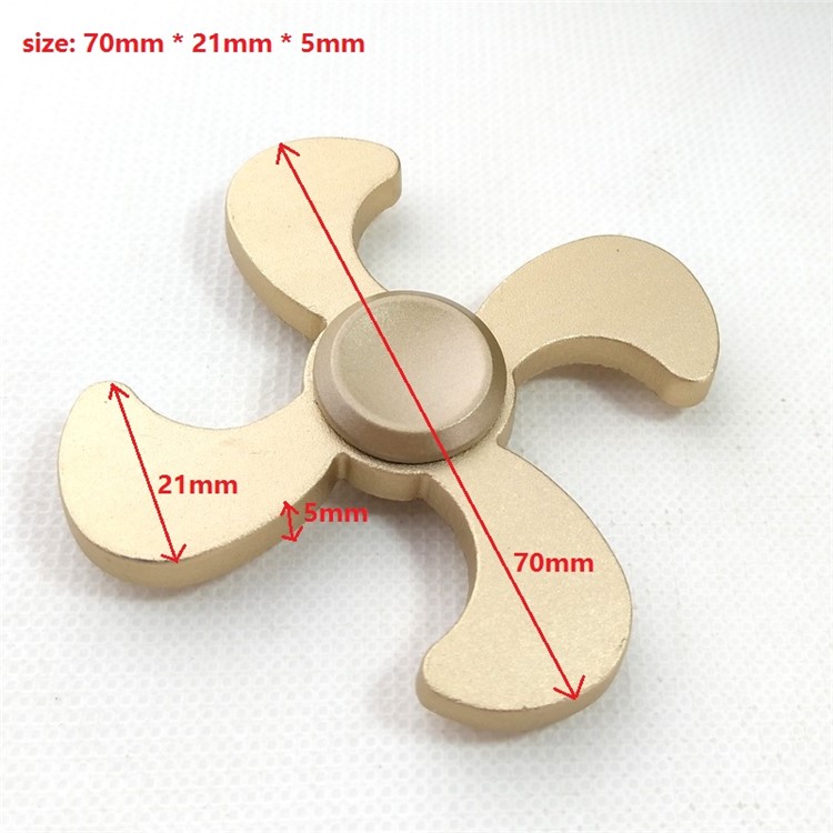Metal Quadrangle Spinner Fidget Hand Spinner EDC Toy Stress Reducer for ADD ADHD - Gold Color-5