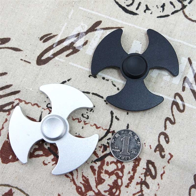 Axe Pattern Aluminum Alloy EDC Tri-Spinner Fidget Spinner for ADHD Anxiety and Boredom - Black-5