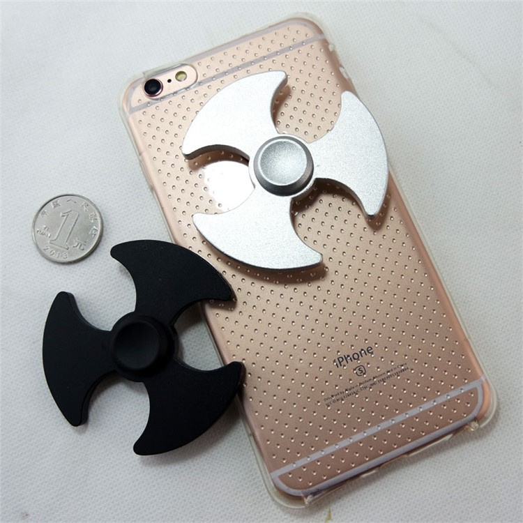 Axe Pattern Aluminum Alloy EDC Tri-Spinner Fidget Spinner for ADHD Anxiety and Boredom - Black-8