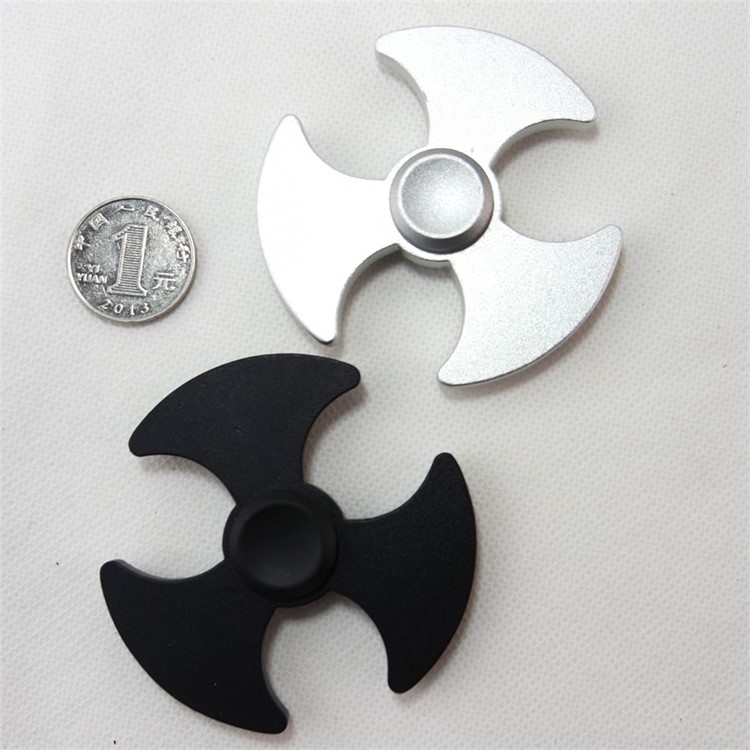 Axe Pattern Aluminum Alloy EDC Tri-Spinner Fidget Spinner for ADHD Anxiety and Boredom - Black-9