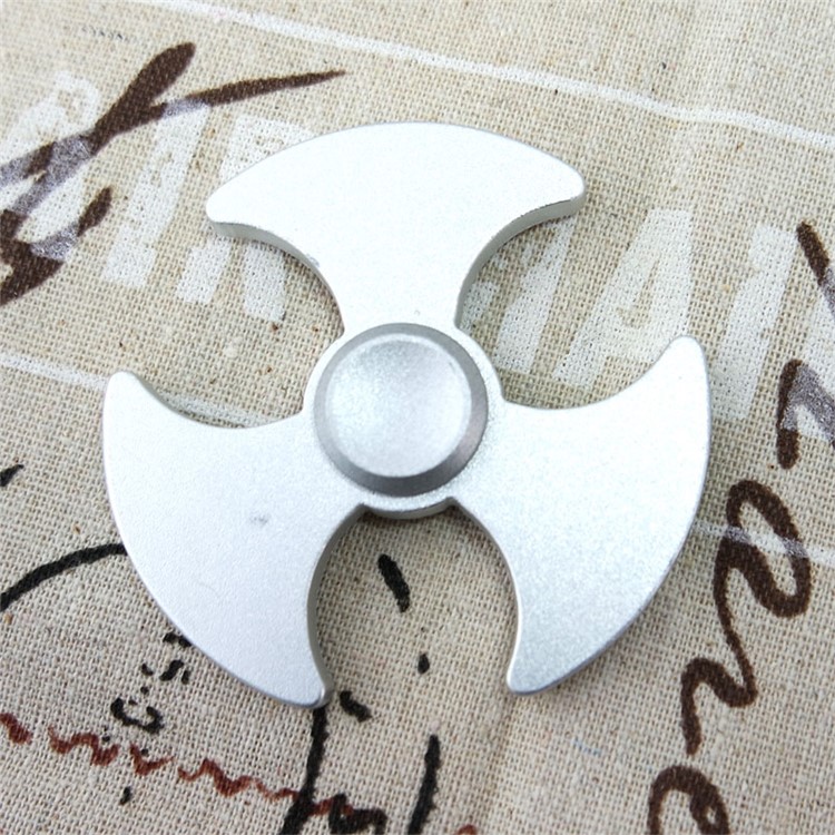 Axe Pattern EDC Aluminum Alloy Tri-Spinner Fidget Spinner for ADHD Anxiety and Boredom - Silver Color-1