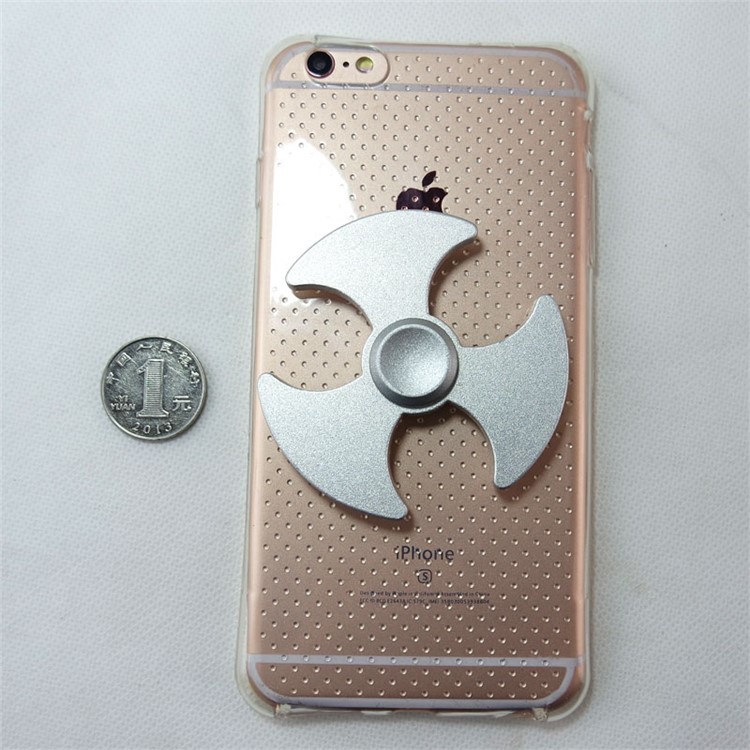 Axe Pattern EDC Aluminum Alloy Tri-Spinner Fidget Spinner for ADHD Anxiety and Boredom - Silver Color-7