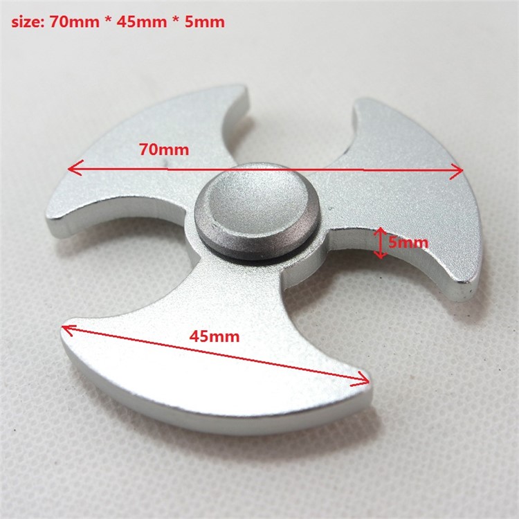 Axe Pattern EDC Aluminum Alloy Tri-Spinner Fidget Spinner for ADHD Anxiety and Boredom - Silver Color-9