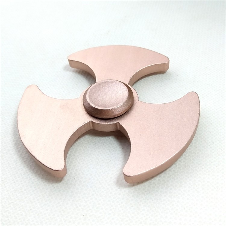 Axe Pattern Aluminum Alloy EDC Tri-Spinner Fidget Spinner EDC Toy for ADHD Anxiety and Boredom - Rose Gold Color-3