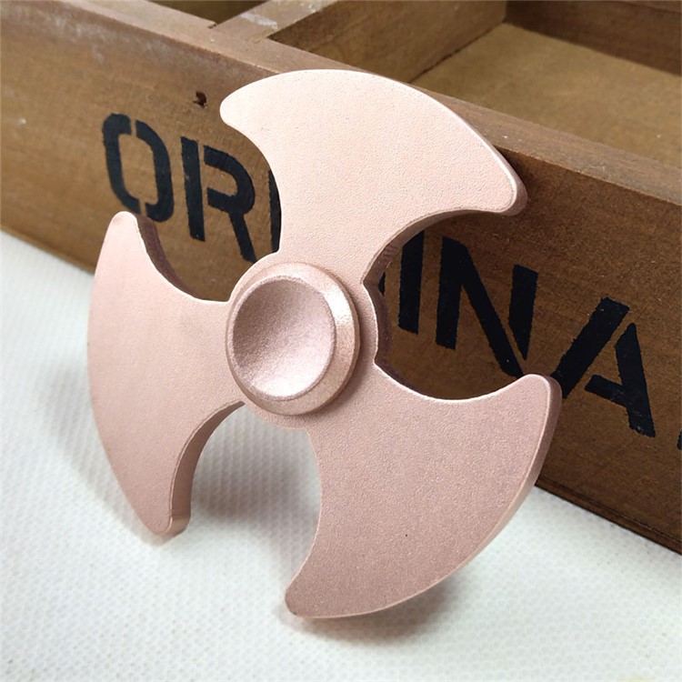 Axe Pattern Aluminum Alloy EDC Tri-Spinner Fidget Spinner EDC Toy for ADHD Anxiety and Boredom - Rose Gold Color-4