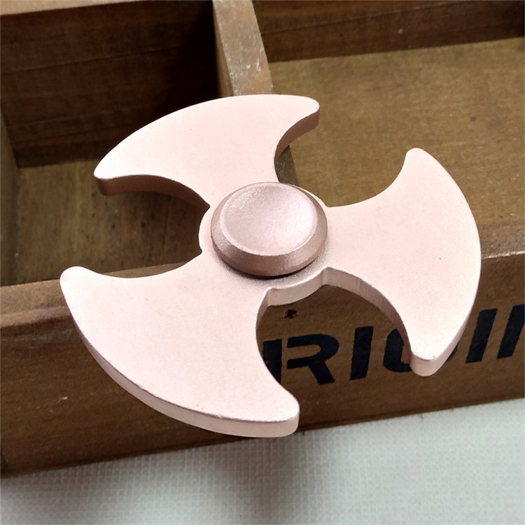 Axe Pattern Aluminum Alloy EDC Tri-Spinner Fidget Spinner EDC Toy for ADHD Anxiety and Boredom - Rose Gold Color-6