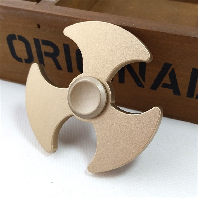 Axe Pattern Aluminum Alloy EDC Toy Tri-Spinner Fidget Spinner for ADHD Anxiety and Boredom - Gold Color-2