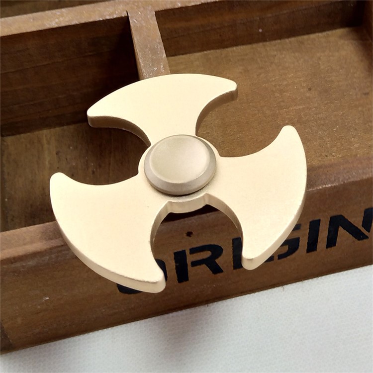 Axe Pattern Aluminum Alloy EDC Toy Tri-Spinner Fidget Spinner for ADHD Anxiety and Boredom - Gold Color-4