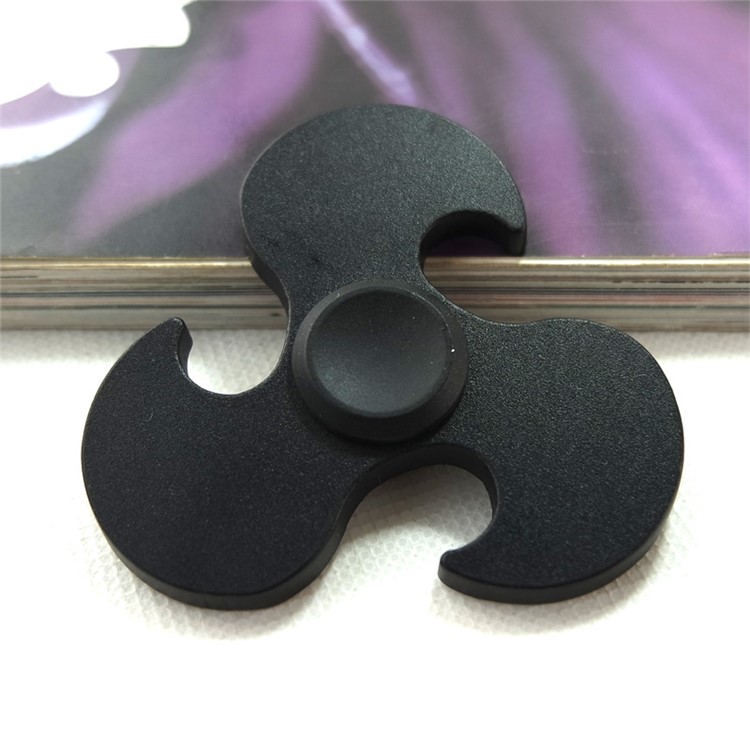 Hot Wheels Pattern Aluminum Alloy EDC Tri-Spinner Fidget Spinner for ADHD Anxiety and Boredom - Black-2
