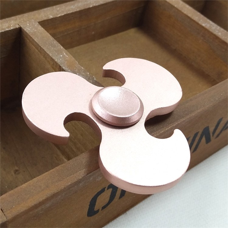 Hot Wheels Pattern EDC Tri-Spinner Fidget Aluminum Alloy Spinner for ADHD Anxiety and Boredom - Rose Gold Color-1