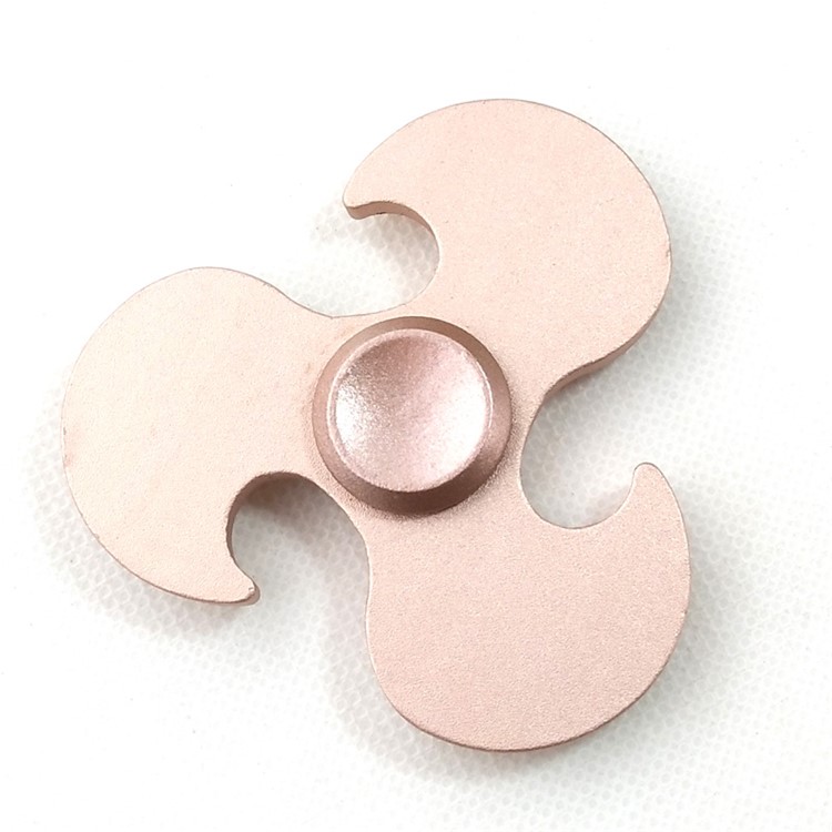 Hot Wheels Pattern EDC Tri-Spinner Fidget Aluminum Alloy Spinner for ADHD Anxiety and Boredom - Rose Gold Color-2