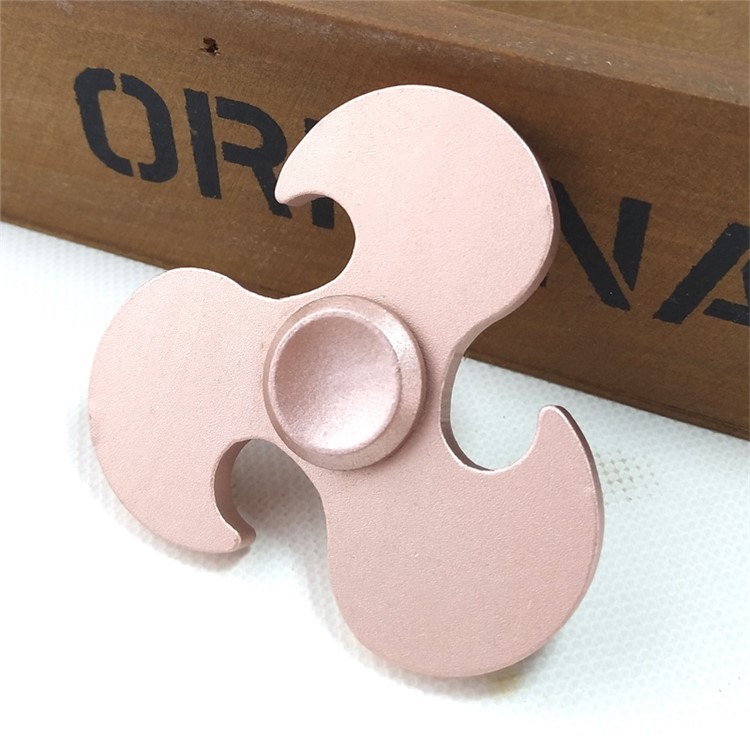 Hot Wheels Pattern EDC Tri-Spinner Fidget Aluminum Alloy Spinner for ADHD Anxiety and Boredom - Rose Gold Color-3