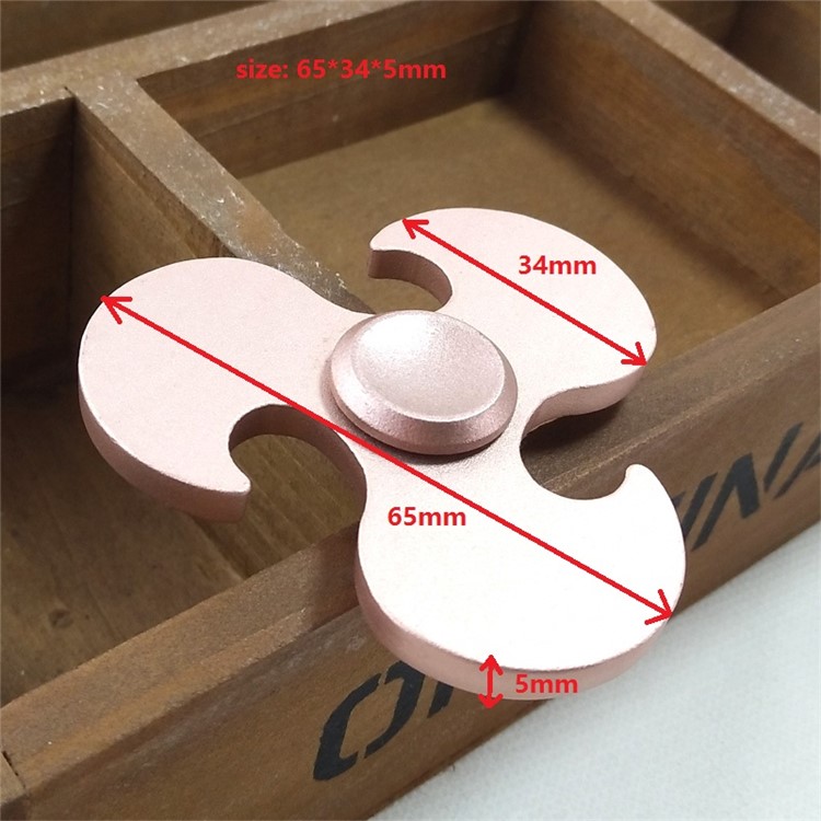 Hot Wheels Pattern EDC Tri-Spinner Fidget Aluminum Alloy Spinner for ADHD Anxiety and Boredom - Rose Gold Color-4