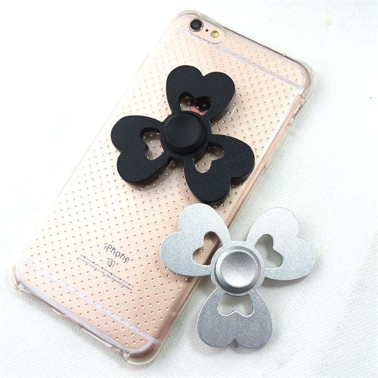 Heart Pattern Aluminum Alloy Tri-Spinner Fidget Hand Spinner EDC Toy for ADHD Anxiety and Boredom - Silver Color-7