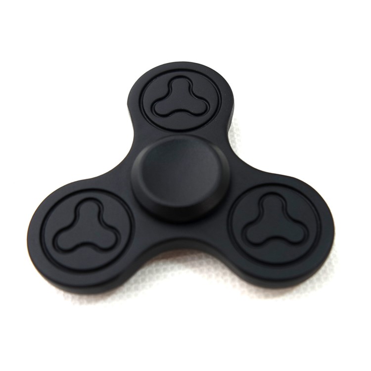 EDC Toy Zinc Alloy Tri Hand Spinner Fidget Spinner Stress Reducer for ADD ADHD - Black-1