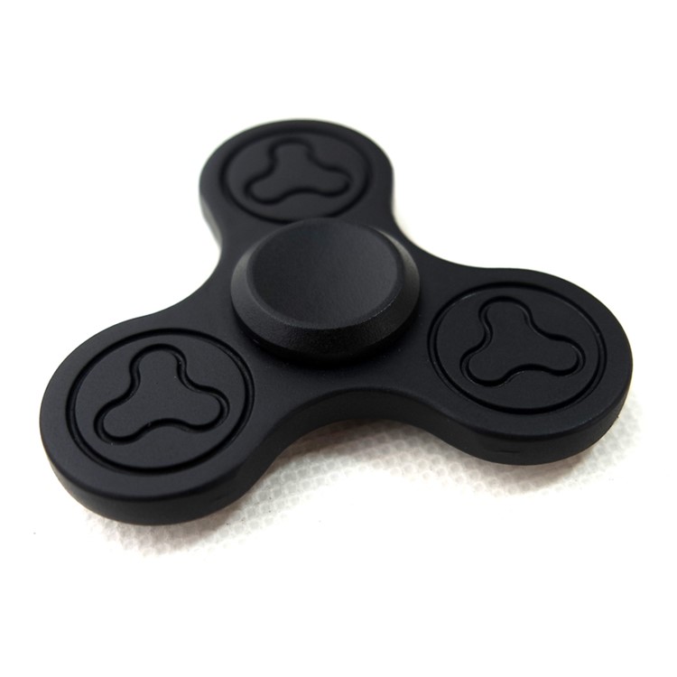 EDC Toy Zinc Alloy Tri Hand Spinner Fidget Spinner Stress Reducer for ADD ADHD - Black-2