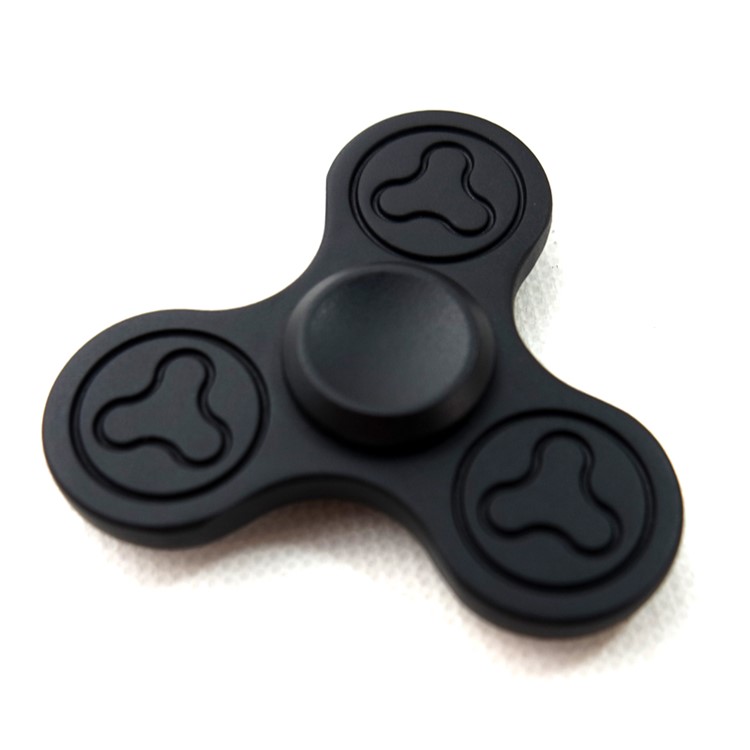 EDC Toy Zinc Alloy Tri Hand Spinner Fidget Spinner Stress Reducer for ADD ADHD - Black-3