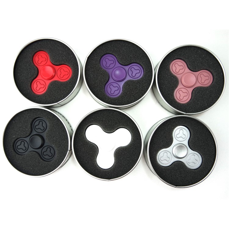 EDC Toy Zinc Alloy Tri Hand Spinner Fidget Spinner Stress Reducer for ADD ADHD - Black-9