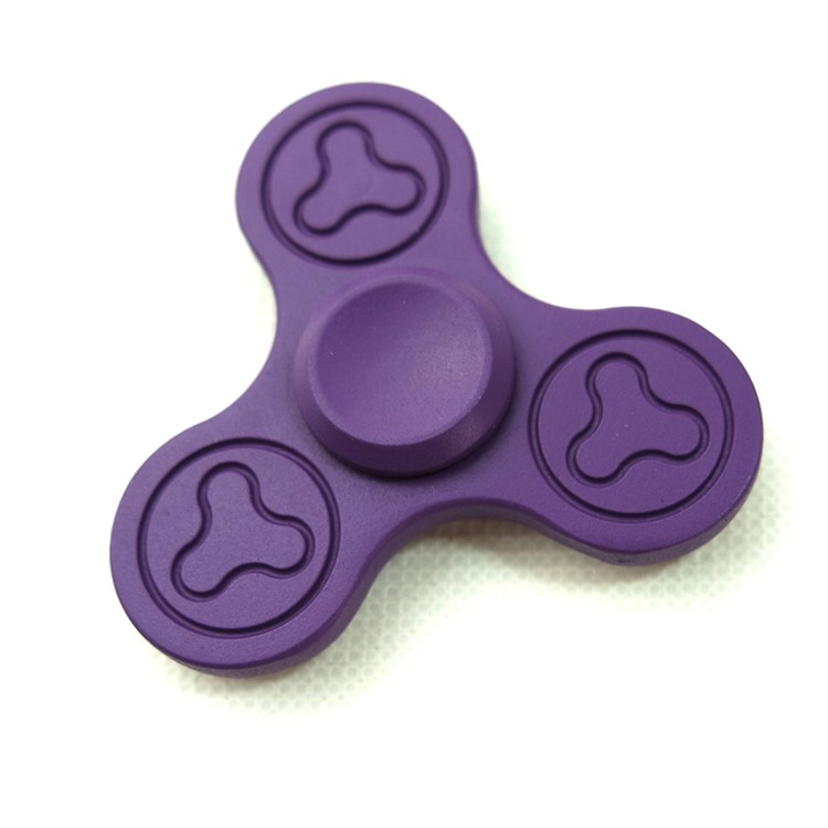 EDC Toy Zinc Aloy Tri Spinner Hand Spinner Fidget Toy Stress Reducer for ADD ADHD - Dark Purple-1