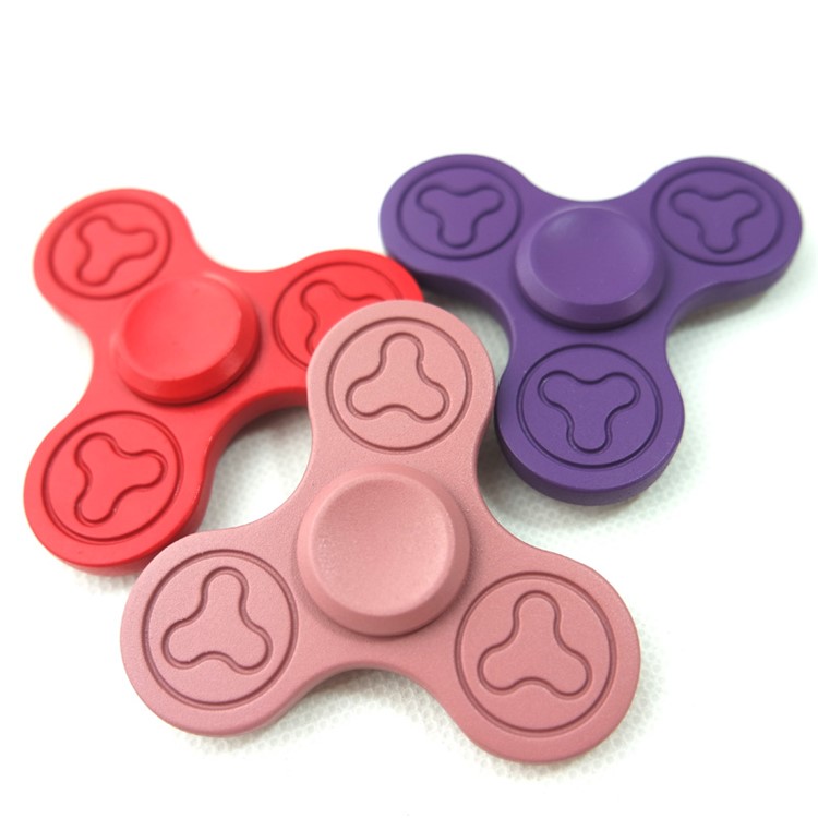 EDC Toy Zinc Aloy Tri Spinner Hand Spinner Fidget Toy Stress Reducer for ADD ADHD - Dark Purple-12