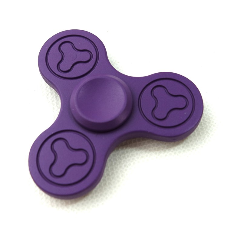 EDC Toy Zinc Aloy Tri Spinner Hand Spinner Fidget Toy Stress Reducer for ADD ADHD - Dark Purple-2