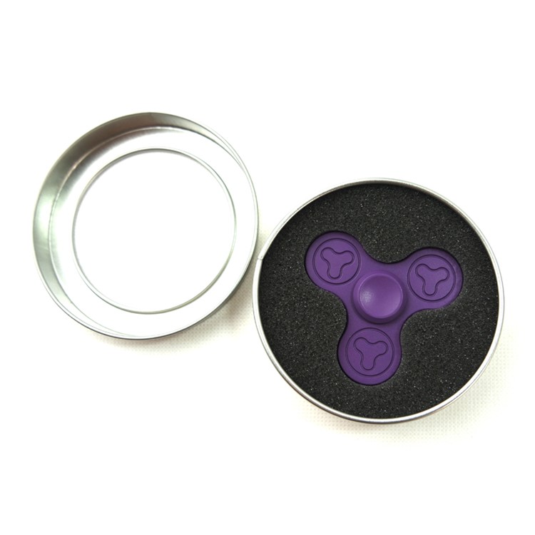 EDC Toy Zinc Aloy Tri Spinner Hand Spinner Fidget Toy Stress Reducer for ADD ADHD - Dark Purple-7