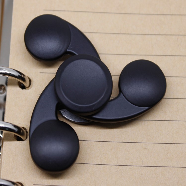 Kirsite Tri-Spinner Fidget Spinner Finger Toy EDC Focus Toy - Black-1