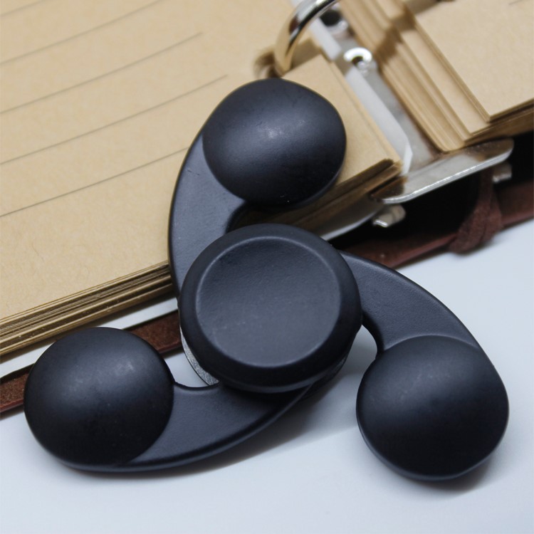 Kirsite Tri-Spinner Fidget Spinner Finger Toy EDC Focus Toy - Black-4