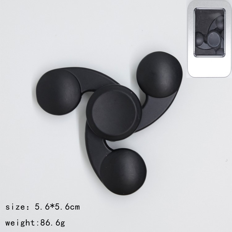 Kirsite Tri-Spinner Fidget Spinner Finger Toy EDC Focus Toy - Black-5