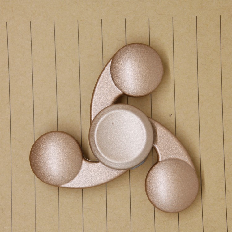 Tri-Spinner Fidget Kirsite Spinner Finger Toy EDC Focus Toy - Gold Color-1