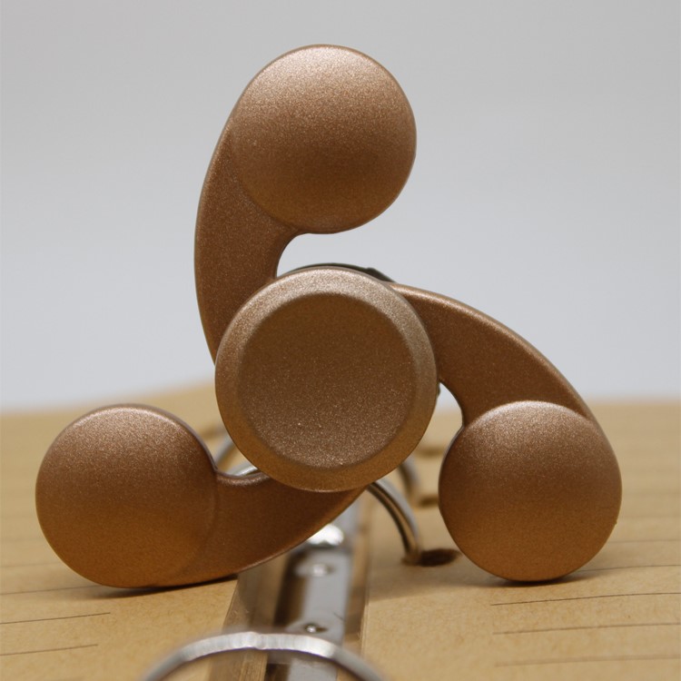 Tri-Spinner Fidget Kirsite Spinner Finger Toy EDC Focus Toy - Gold Color-3