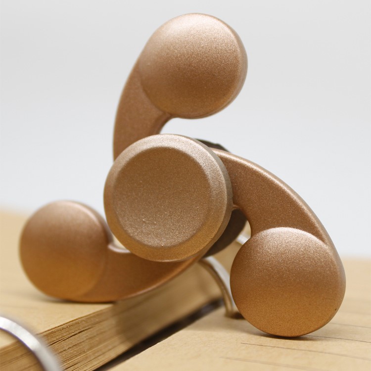 Tri-Spinner Fidget Kirsite Spinner Finger Toy EDC Focus Toy - Gold Color-4