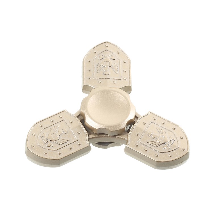 Shield Pattern Triangle Spinner Fidget EDC Toy Stress Reducer Relieve Anxiety - Gold-1