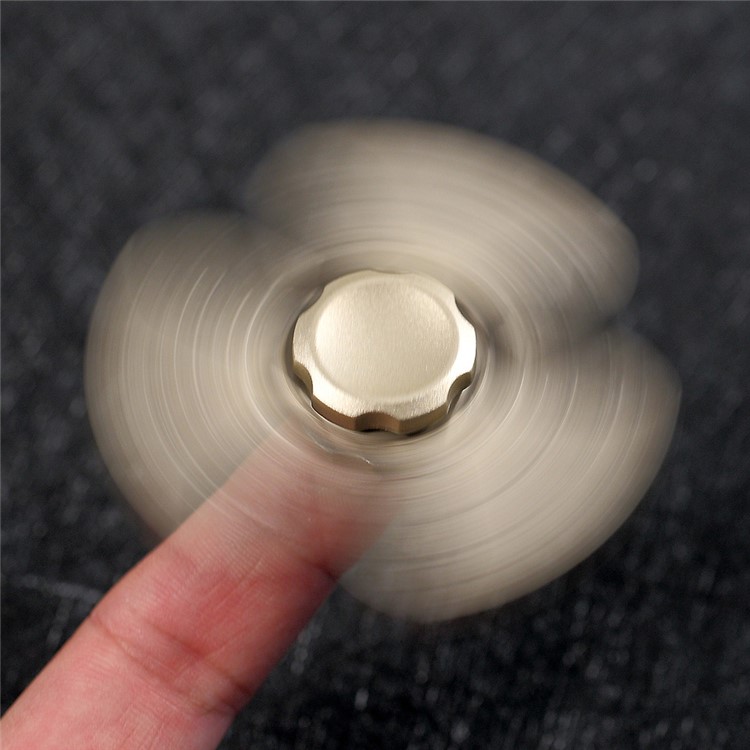 Shield Pattern Triangle Spinner Fidget EDC Toy Stress Reducer Relieve Anxiety - Gold-2