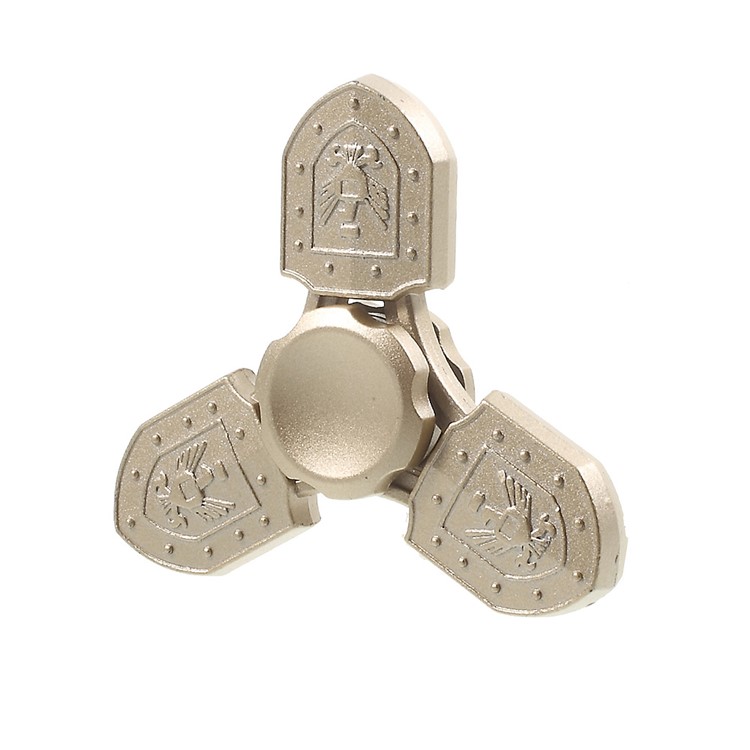 Shield Pattern Triangle Spinner Fidget EDC Toy Stress Reducer Relieve Anxiety - Gold-5