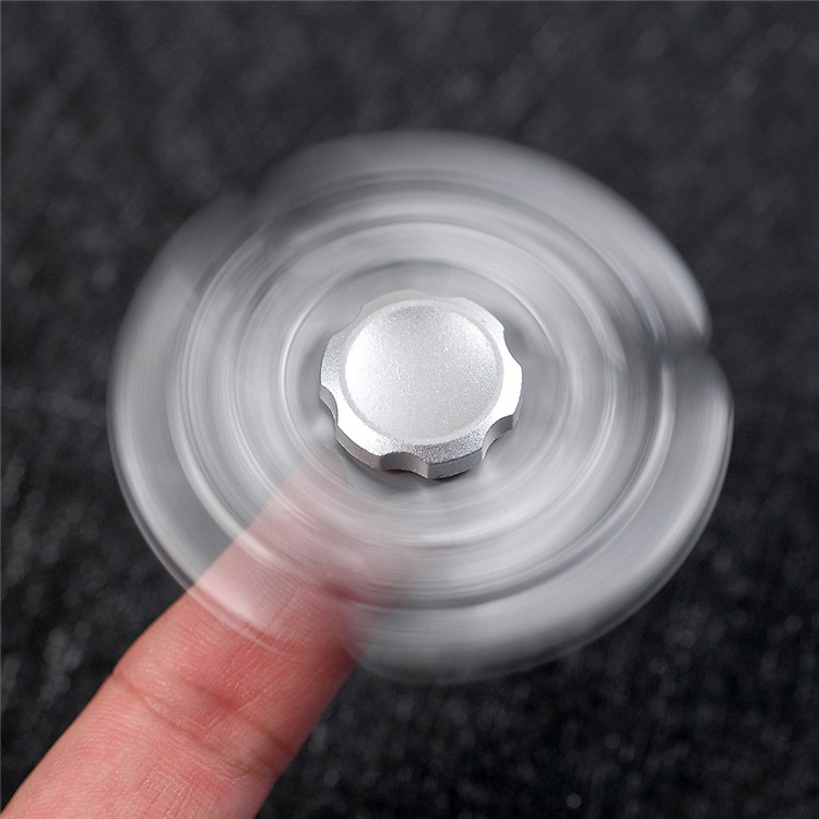 Portrait Pattern Tri-Spinner Fidget Spinner Hand Toy Stress Reducer Relieve Anxiety - Silver-2