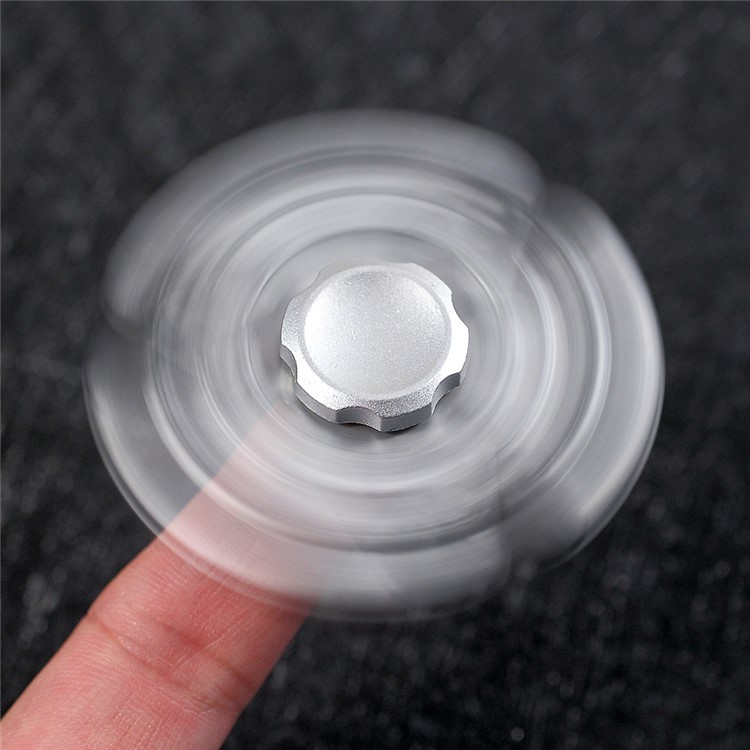 Portrait Pattern Tri-Spinner Fidget Spinner Hand Toy Stress Reducer Relieve Anxiety - Silver-3