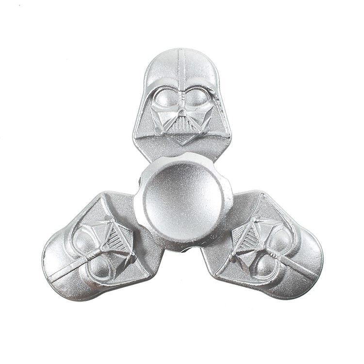 Portrait Pattern Tri-Spinner Fidget Spinner Hand Toy Stress Reducer Relieve Anxiety - Silver-4