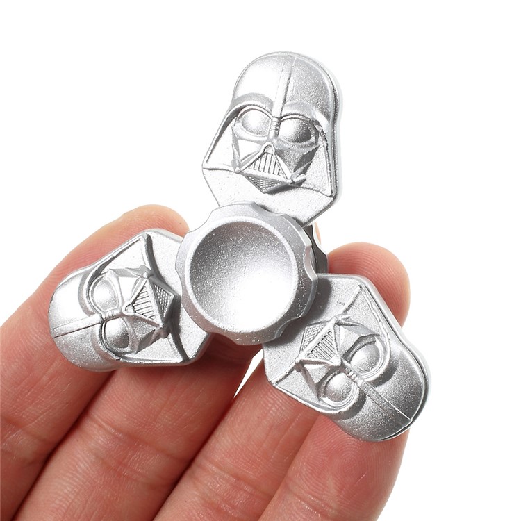 Portrait Pattern Tri-Spinner Fidget Spinner Hand Toy Stress Reducer Relieve Anxiety - Silver-7